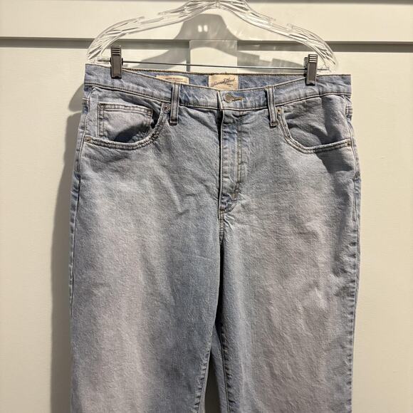 Light Wash Loose Jeans Womens 14 Blue Regular High Rise 90s Straight Denim Relax - Picture 4 of 13